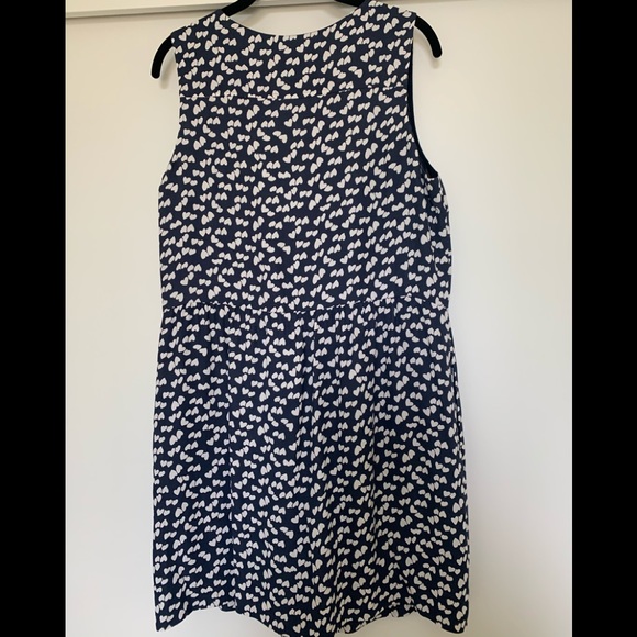 J Crew Navy Blue Dress with White Hearts - Picture 7 of 13